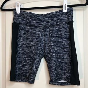 Black Printed Biker Shorts